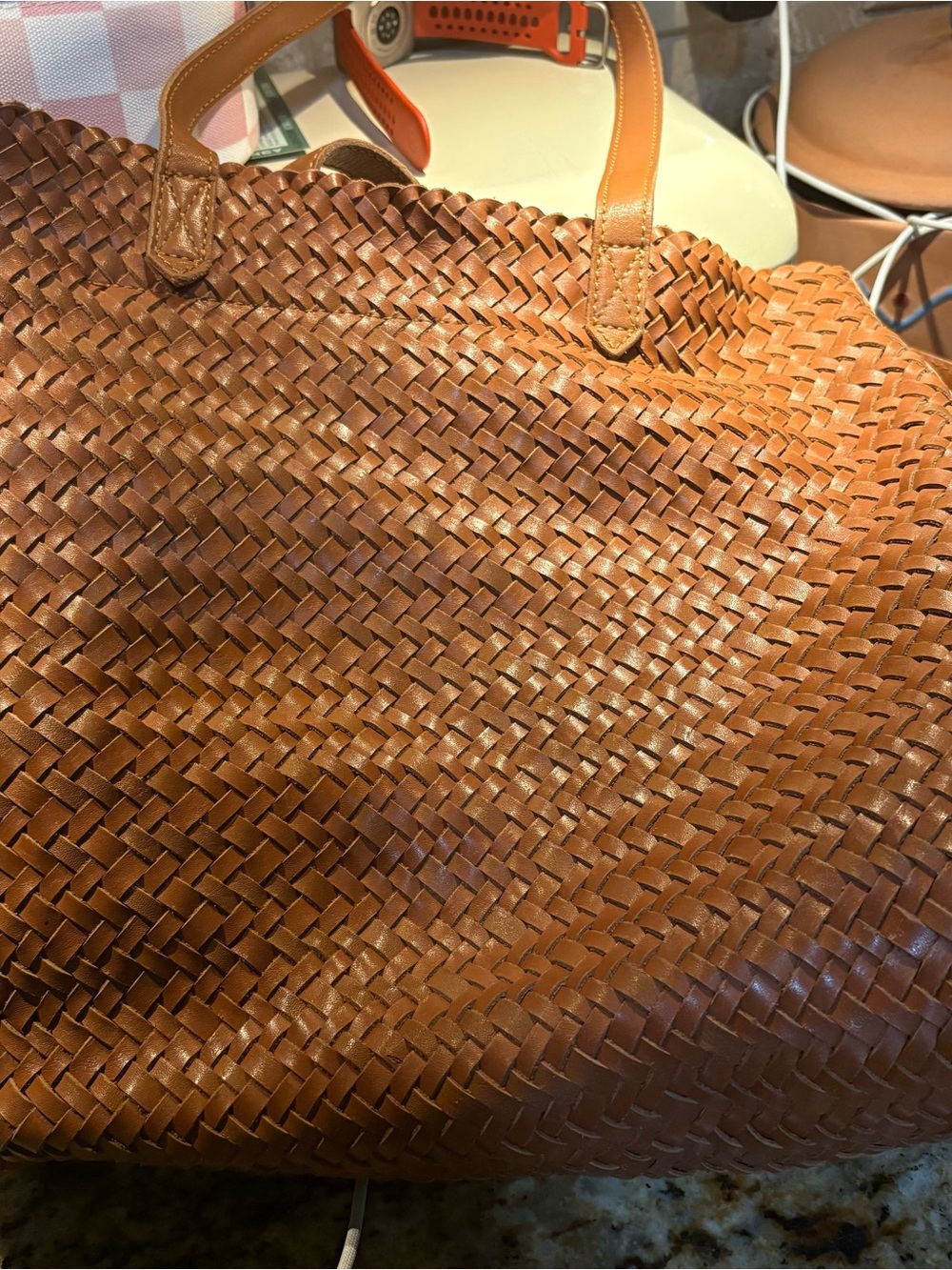 Madewell Brown Woven Leather Tote - Picture 4 of 13